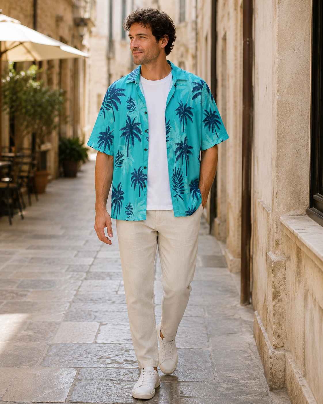 Ethan Men’s Hawaiian Shirt – Short Sleeve Tropical Button Down Vacation Shirt