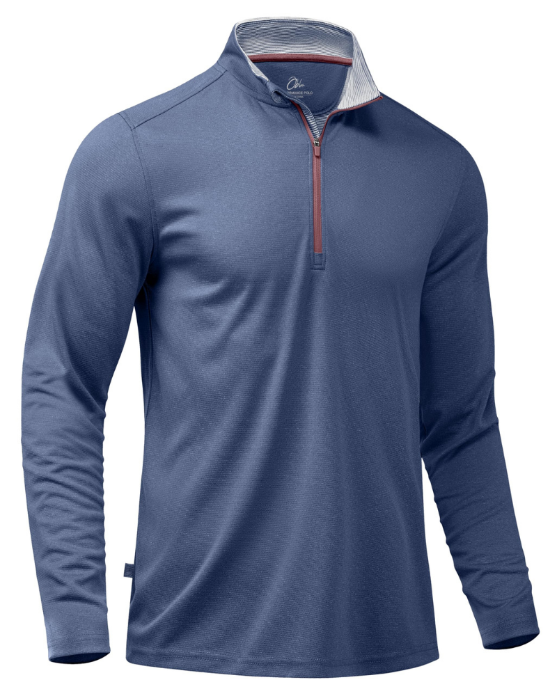Suéter de golf de cuarto de cremallera para hombre Preston – ligero, absorción de la humedad y corte elástico