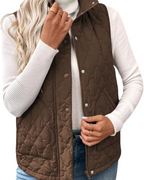 Chaleco acolchado para mujer Camille – Ligero, acolchado, con cremallera, cuello alto y bolsillos