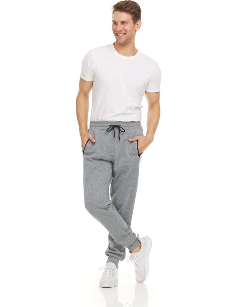 Pánské fleecové jogger kalhoty Nathan, 3 kusy – kapsy na zip, pas se stahovací šňůrkou a velikosti S–3XL