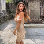 Robe de cocktail à sequins pour femme Samantha – robe élégante ajustée pour mariage et soirée