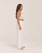 Crop top en crochet Tamsin pour femme – top d’été blanc style bohème à encolure dos nu