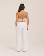 Crop top en crochet Tamsin pour femme – top d’été blanc style bohème à encolure dos nu