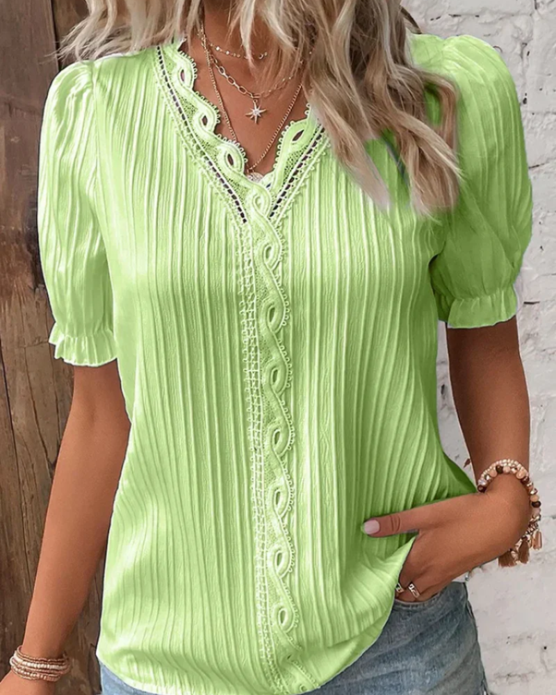 Blusa de encaje para mujer Catherine – Elegante top femenino para el trabajo y ocasiones nocturnas