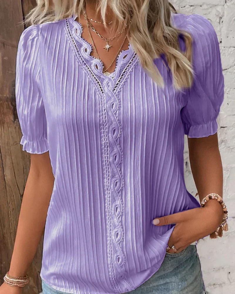 Blusa de encaje para mujer Catherine – Elegante top femenino para el trabajo y ocasiones nocturnas